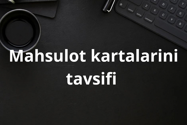 Veb-sayt, onlayn-magazin, katalog uchun mahsulot kartasi tavsifi