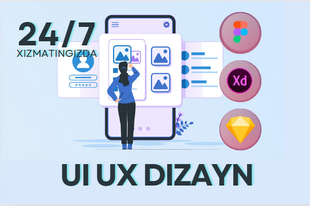 Mobil ilovaning UI,UX dizayni va Figmada ilova prototipini qilaman