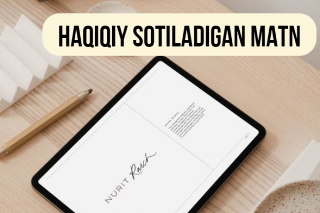 Haqiqiy sotiladigan matnlar