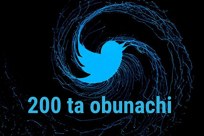 Twitter uchun 200 ta obunachi qoshaman