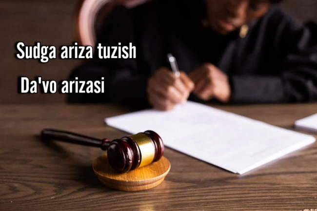 Davo arizasi, sudga ariza tuzaman