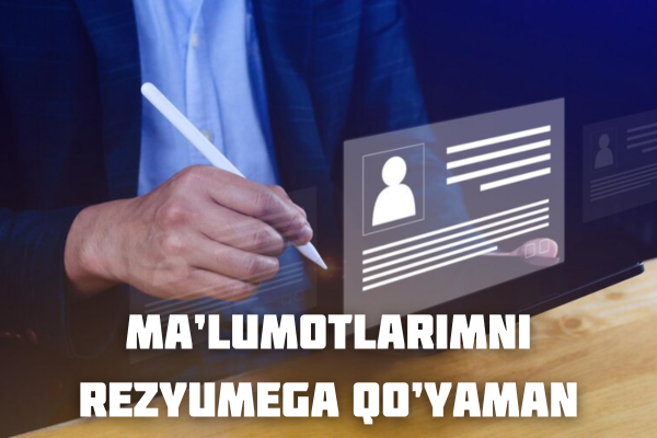 Men aloqa malumotlarimni rezyumega qoyaman