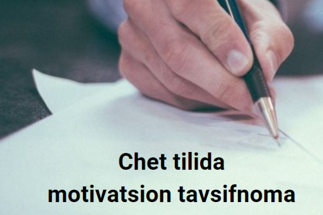 Chet tilida motivatsion tavsifnoma 