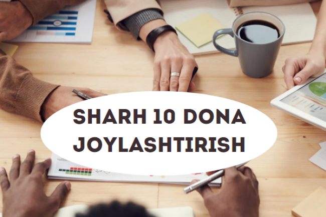 Sizning sharhlaringizni 10 donasini joylashtirib beraman