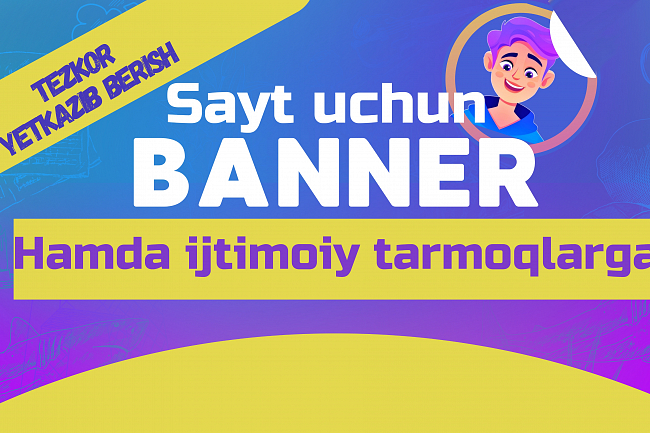 Ijtimoiy tarmoqlar va saytlar uchun BANNER yasash 