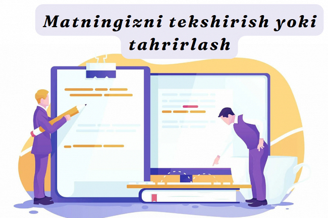 Matningizni tekshiraman yoki tahrirlab beraman