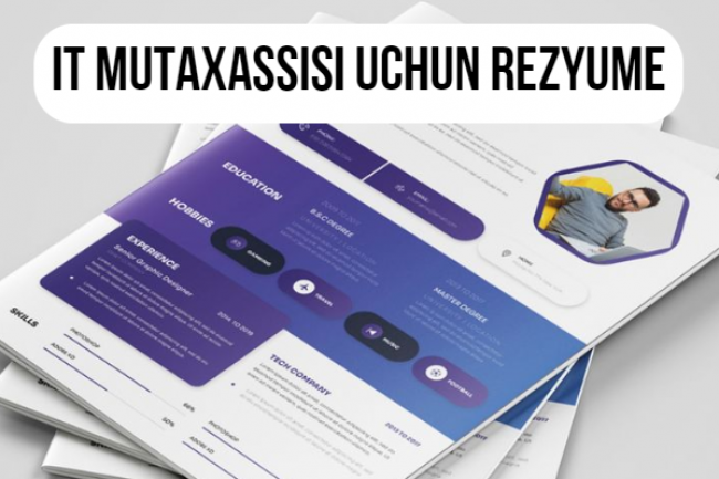 IT mutaxassisi uchun rezyume tuzib beraman