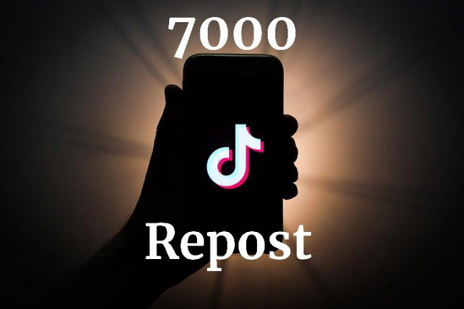 360 kun kafolati bilan 7000 Tik Tok repost