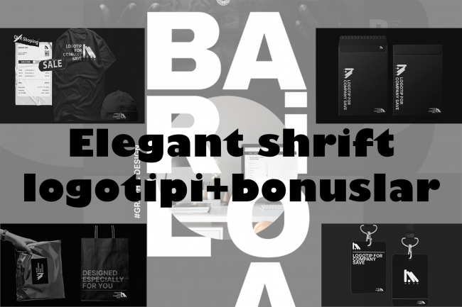 Elegant shrift logotipi+bonuslar. Logotip dizayni