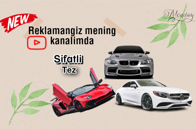 Reklamangiz mening YouTube kanalimda