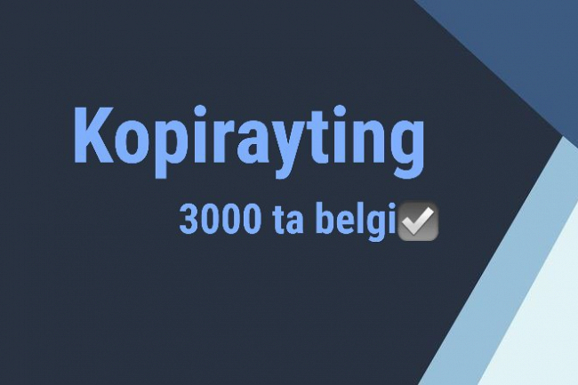 Kopirayting 3000 ta belgili