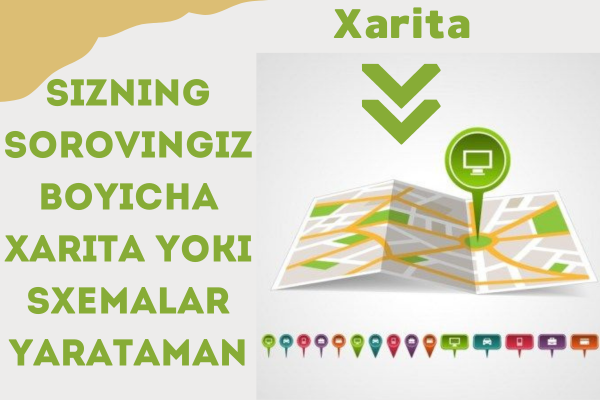 Sizning sorovingiz boyicha xarita yoki sxemalar yarataman