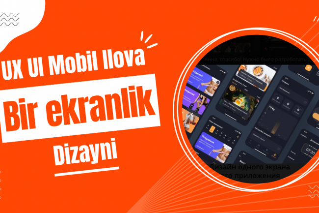 UX UI Mobil ilovaning bitta ekrani dizayni