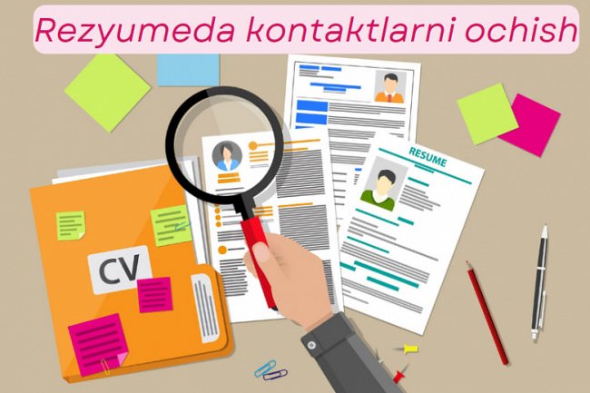 Rezyumeda kontaktlar ochib beraman