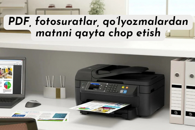 PDF, fotosuratlar, qolyozmalardan matnni qayta chop etib beraman