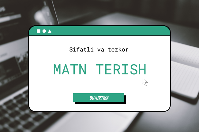 Matn terishni amalga oshiraman