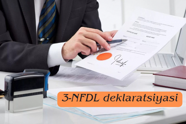 Ariza topshirilgan kun 3-NDFL shaklida deklaratsiyani toldirib beraman