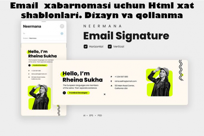 Email  xabarnomasi uchun Html xat shablonlari. Dizayn va qollanma