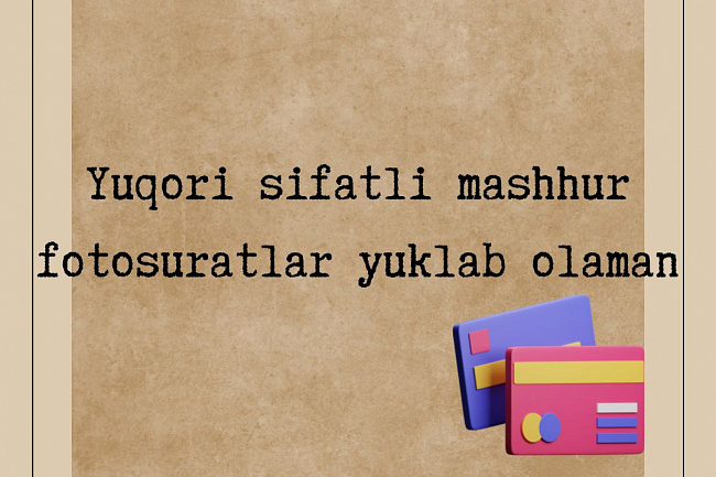 Men yuqori sifatda mashhur zaxiralaridan fotosuratlarni yuklab olaman