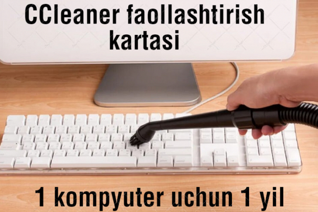 CCleaner Professional faollashtirish kaliti kartasi 1 kompyuter 1 yil