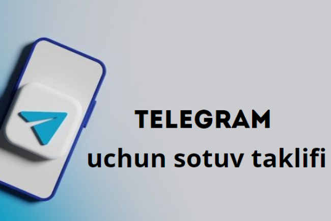 Telegram uchun sotuv taklifi reklama posti, matnni sotish