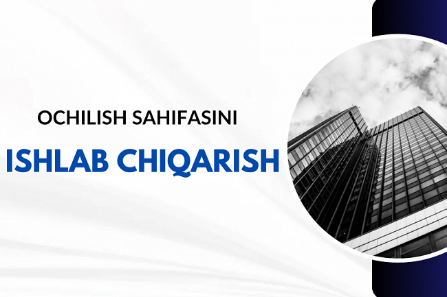 Men ochilish sahifasini yarataman