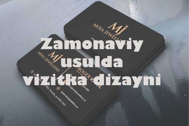 Zamonaviy usulda gozal, noyob vizitka dizaynini ishlab chiqarish