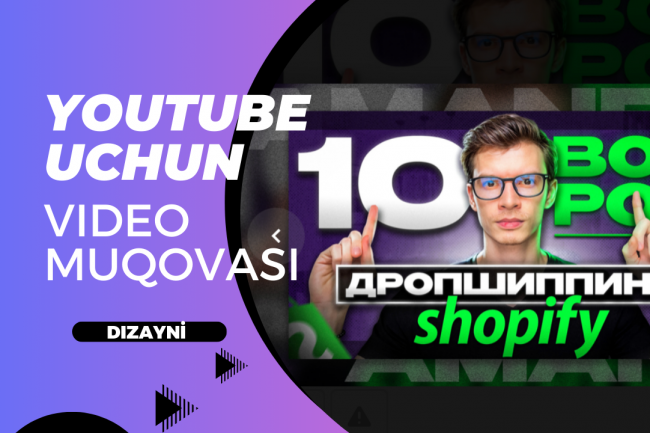 YouTube videolari uchun muqova dizayni