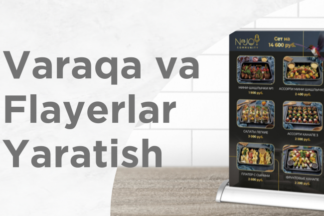Varaqa va flayerlar yaratish + bepul manba