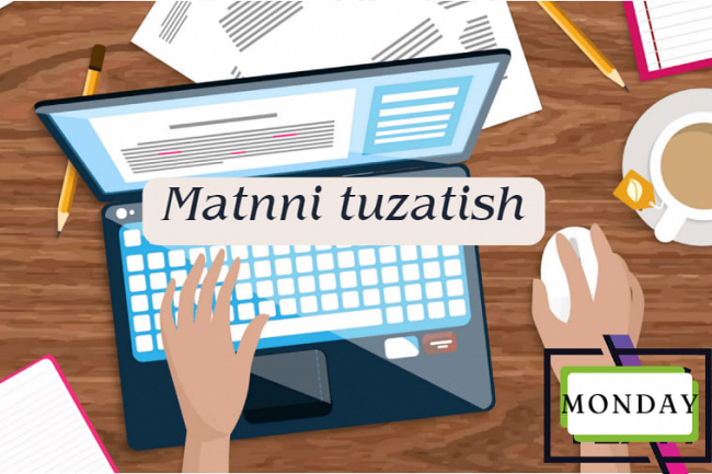 Sozlashuvchi tomonidan matnni tuzatish