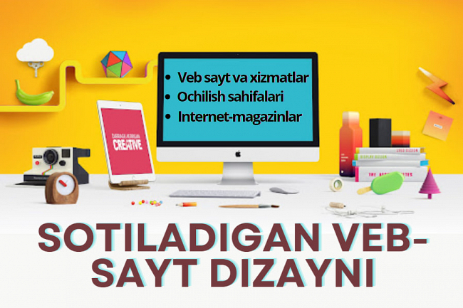 Veb-sayt, ochilish sahifasi, onlayn dokon, xizmat dizayni