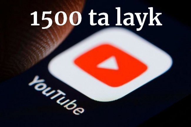 YouTube videosiga 1500 ta layk kafolati bilan