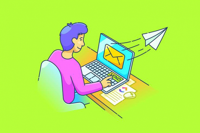 250 ta manzilga qolda email xabar yuborish 