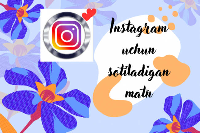 Instagramga sotiladigan post yozaman