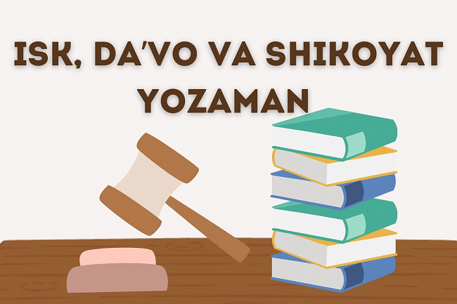 Men isk , shikoyat, davo yozaman