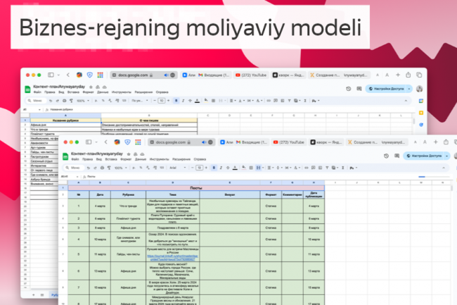 Biznes-rejaning moliyaviy modeli. Texnik-iqtisodiy asoslash