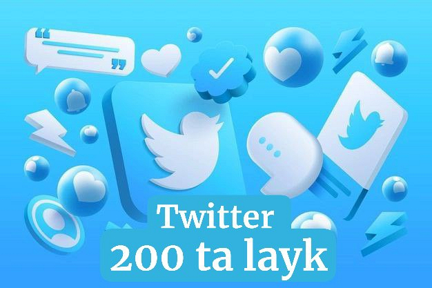 Twitterdagi postlar uchun 200 ta haqiqiy layk