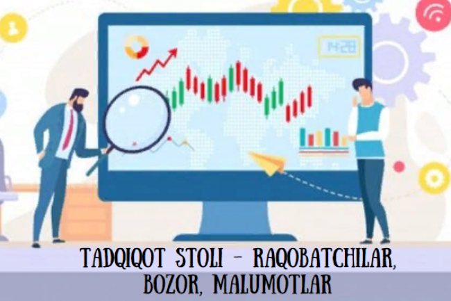 Tadqiqot stoli - raqobatchilar, bozor, malumotlar
