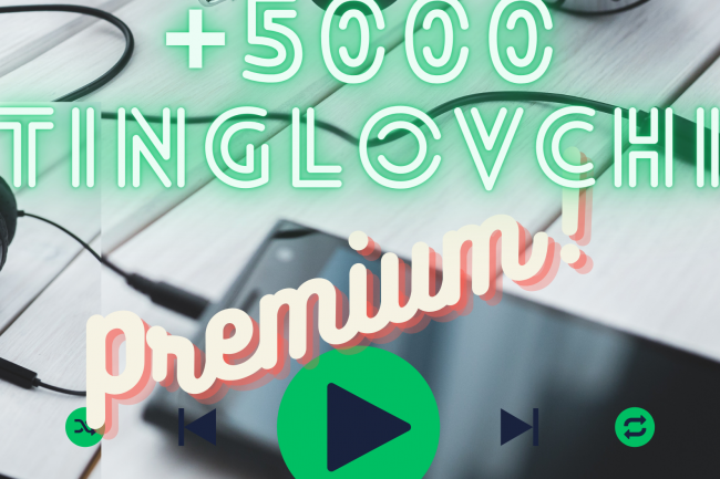 &nbsp;Spotify musiqangizga +5000 Premium tinglashlar