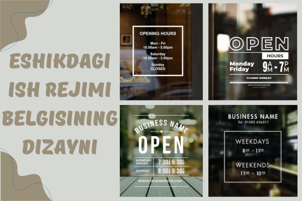 Eshikdagi ish rejimi belgisining dizayni
