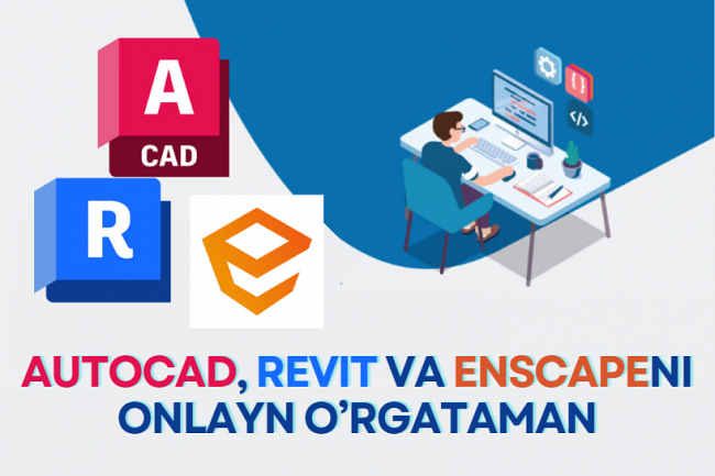 AutoCAD, Revit va Enscapeni&nbsp; onlayn orgataman