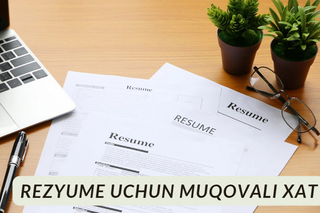 Rezyume uchun muqovali xat