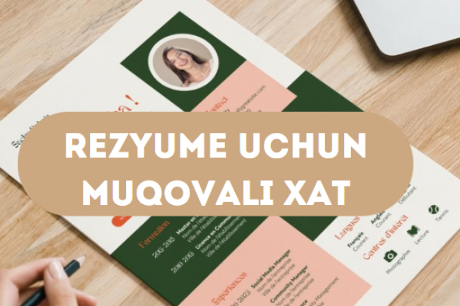 Rezyume uchun muqovali xat